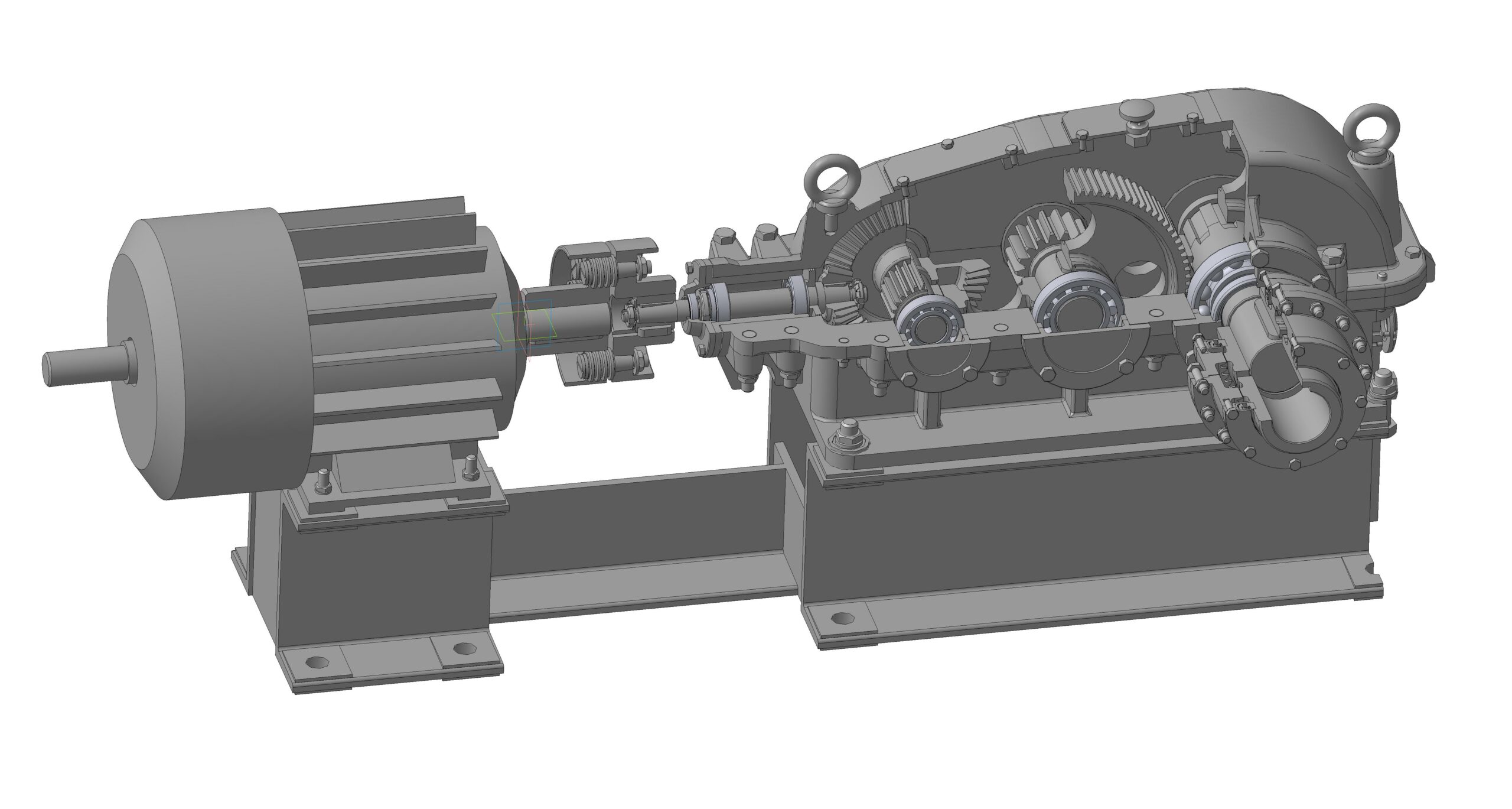 3D модель 3D модель привода с 3х ступенчатым редуктором