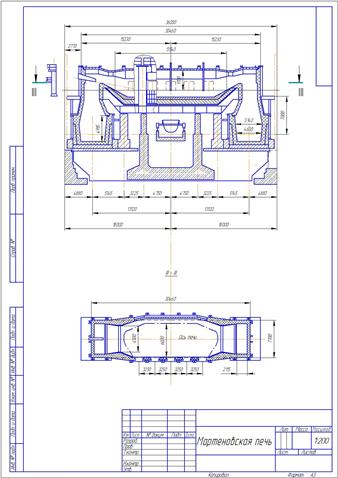 Чертеж Мартеновская печь