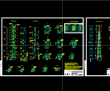 Чертеж Рабочая документация металлоконструкций башен высотой 50 м.