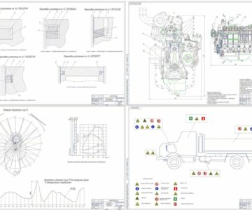 Чертеж Проект дизельного двигателя для автомобилей грузоподъемностью 5т