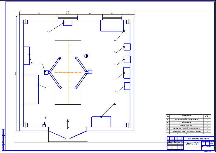 Чертеж Проектирование зоны ТР