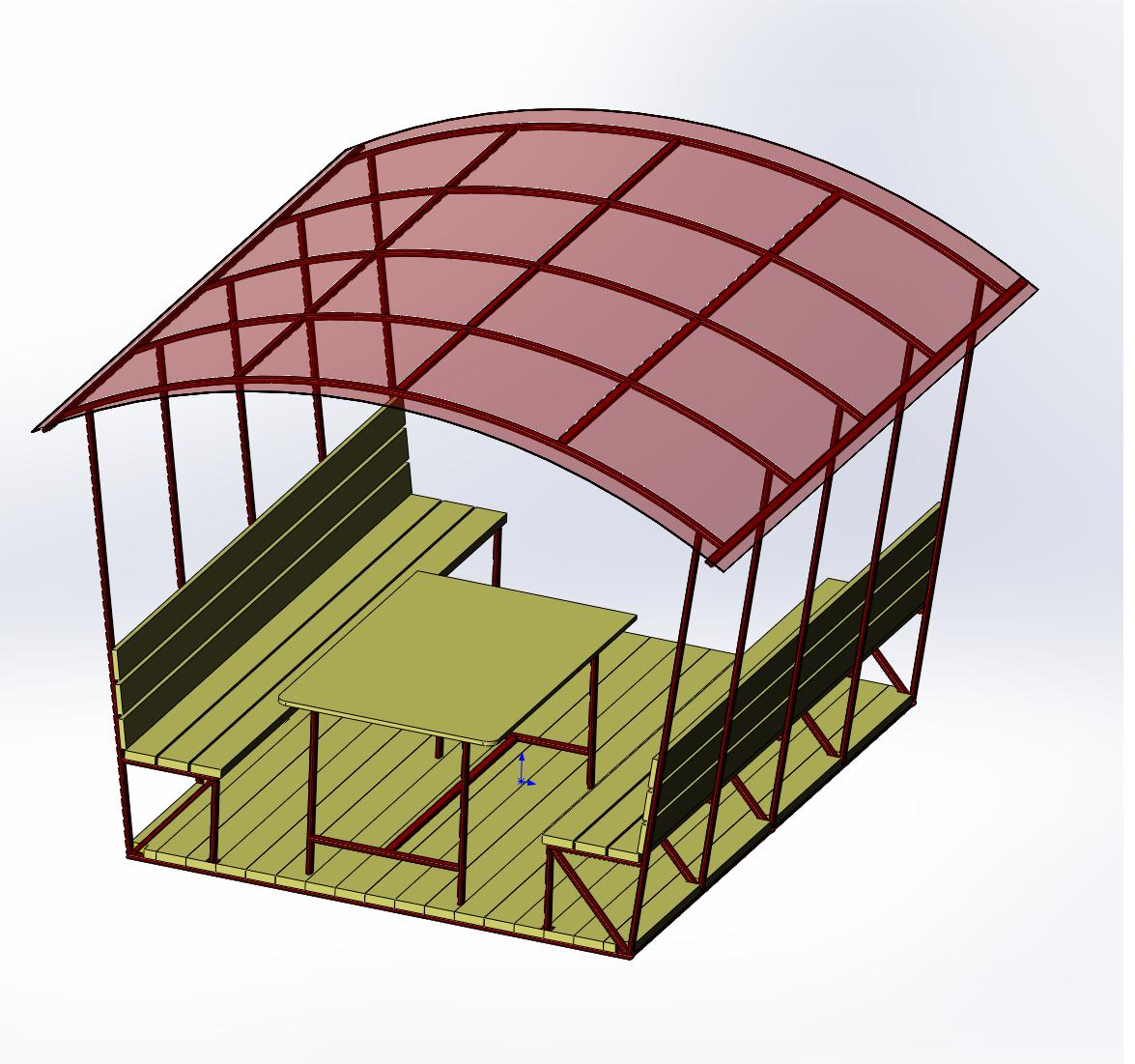 3D модель Беседка каркасная для дачи