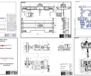 Чертеж Проект мостового крана грузоподъемностью 30 т, с разработкой механизмов