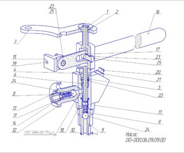 Чертеж Насос 00-000.06.09.09.00 Чертежи