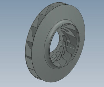 3D модель Рабочее колесо с противоизносными лопатками дымососа ДН-17
