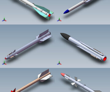 3D модель 3D Модели различных ракет боевого самолета