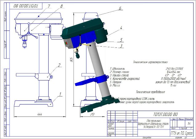 3D модель 3D модель настольного вертикально-сверлильного станка модели Scheppach TD 13T