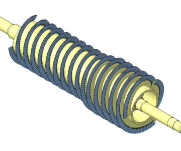 3D модель Винтовой конвейер (шнек) центрифуги осадидельно-фильтрующей Bird Screen Bowl)
