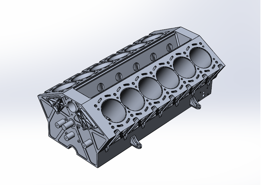 3D модель Блок цилиндров V12