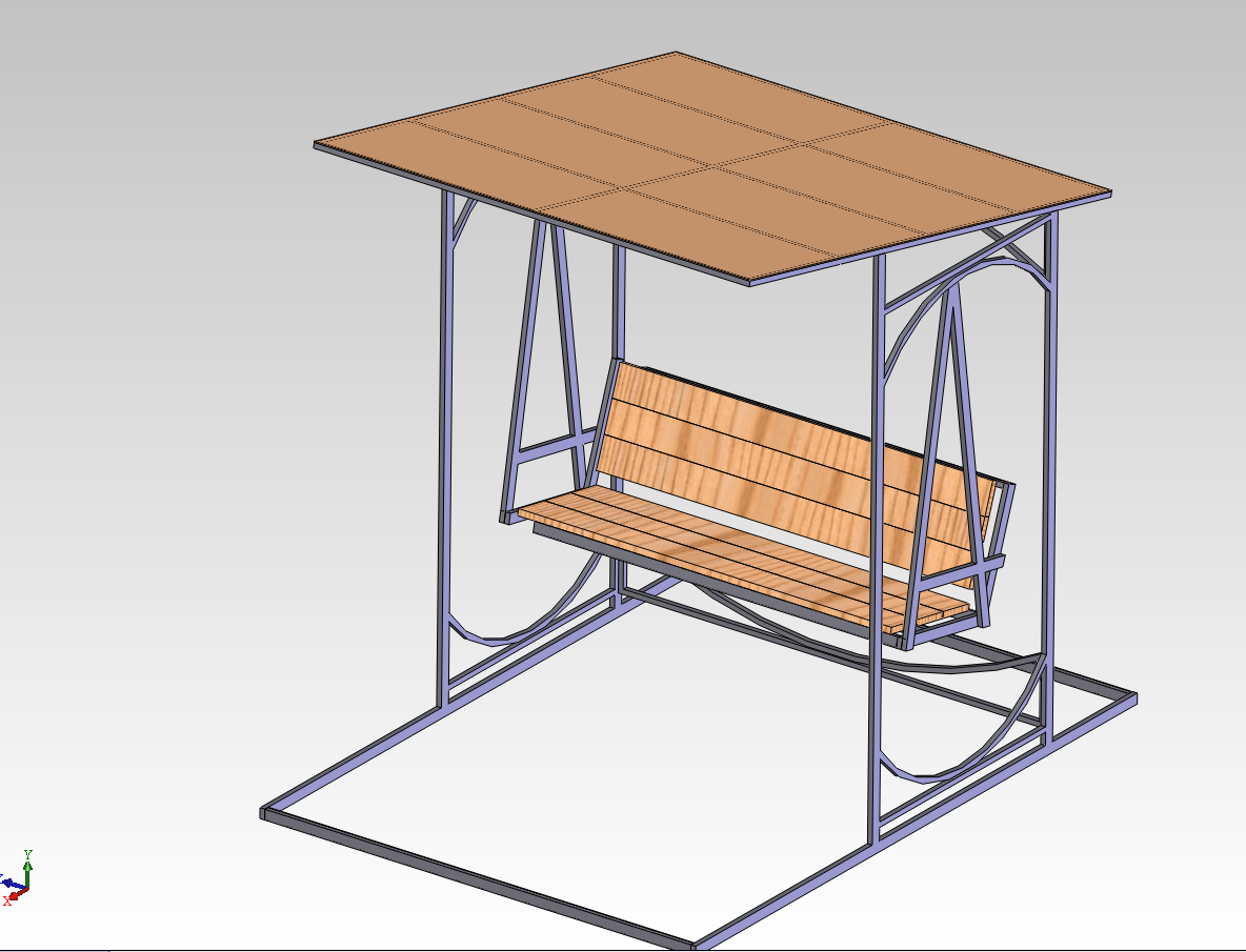 3D модель Качели с навесом