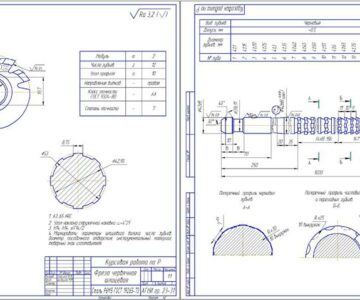 Чертеж Расчет и проектирование червячной шлицевой фрезы,Расчет и проектирование круглых протяжек