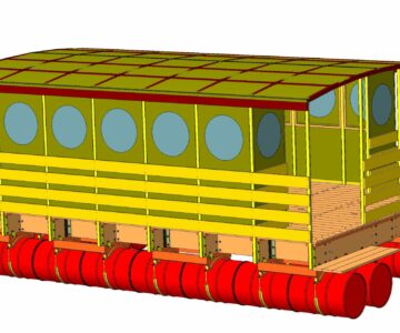 3D модель Плот на 200-от литровых бочках