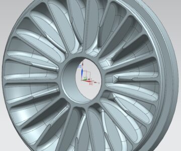 3D модель Турбинное колесо с двумя профилями лопаток