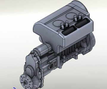 3D модель Двигатель Rotax 503, с редуктором Е