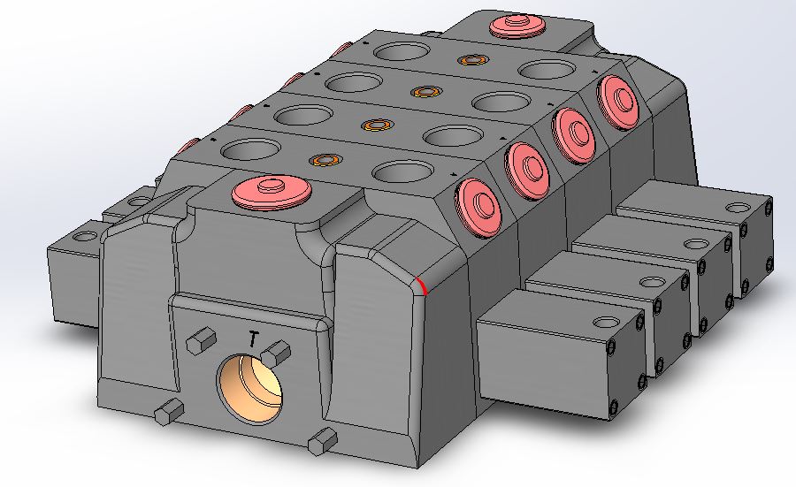 3D модель Распределитель SD25 с гидравлическим управлением