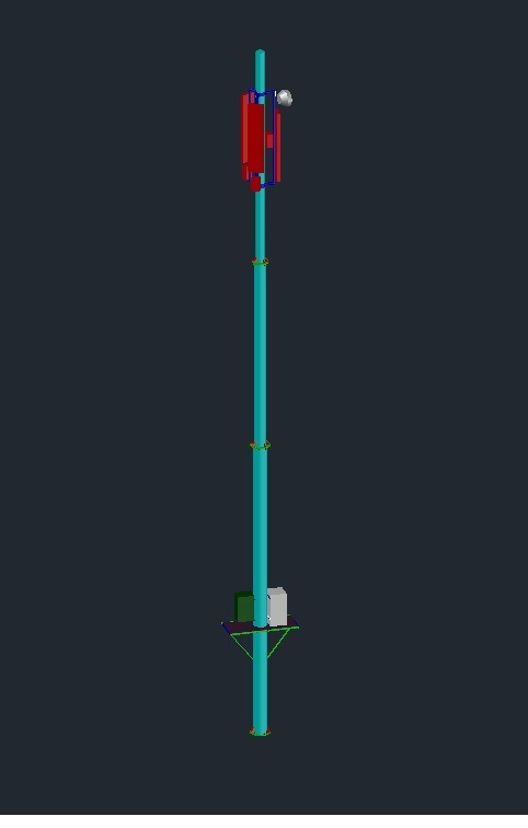 3D модель Брянский столб сотовой связи. Фланцевое соединение с фундаментом.