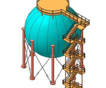 3D модель Шаровой резервуар Ш-600-2-8-Т-50