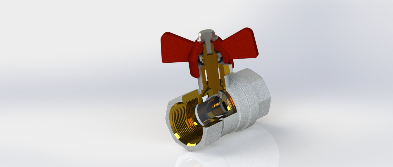 3D модель Кран шаровой 0,5in DN15 Italy