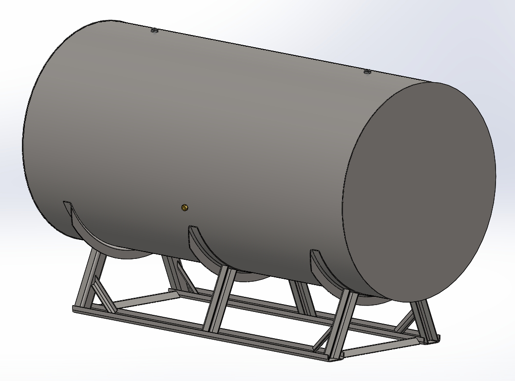3D модель Энергоаккумулятор для водяного отопления. (бочка +станина)