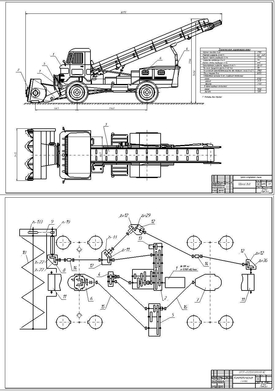 Чертеж Снегопогрузчик на базе ГАЗ-66