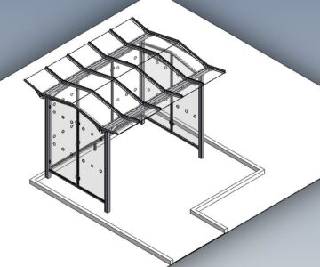 3D модель Беседка для курения на производстве