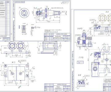 Чертеж Курсовой проект "Проектирование технологической оснастки для обработки детали «Корпус направляющей» на станке ИР320ПМФ4,,