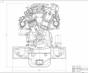 Чертеж Дизель 2А-5Д49