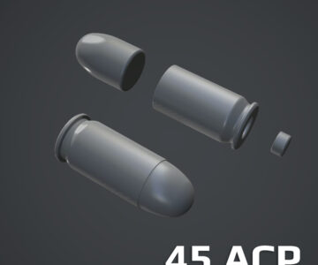 3D модель Патрон .45 ACP в сборе