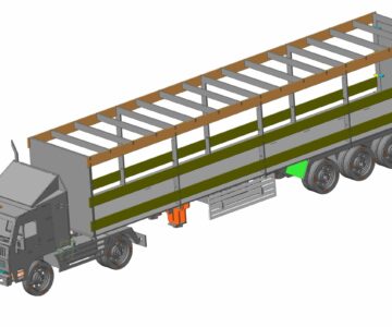 3D модель Камаз-тягач с прицепом