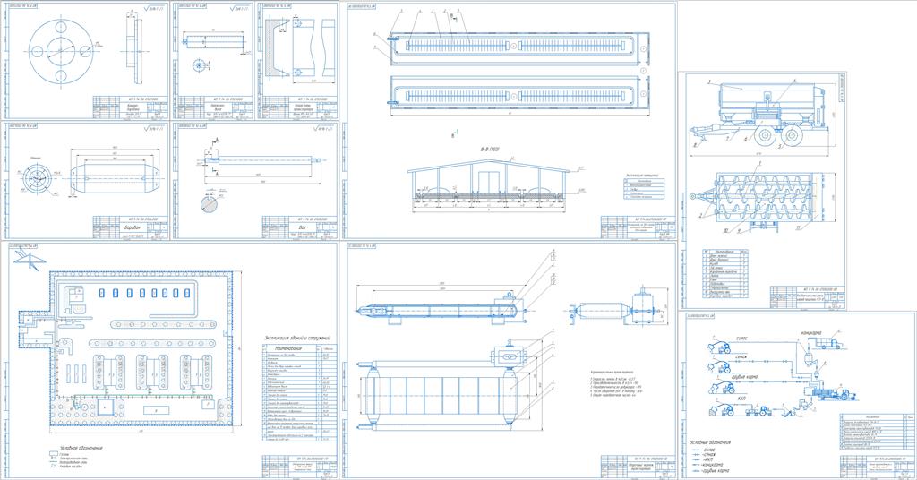Чертеж «Комплексная механизация откормочной фермы на 775 голов с усовершенствованием кормораздатчика РСП-10
