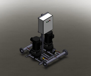 3D модель Насосная станция APSU E 2 TP32-460 на базе насосов Grundfos