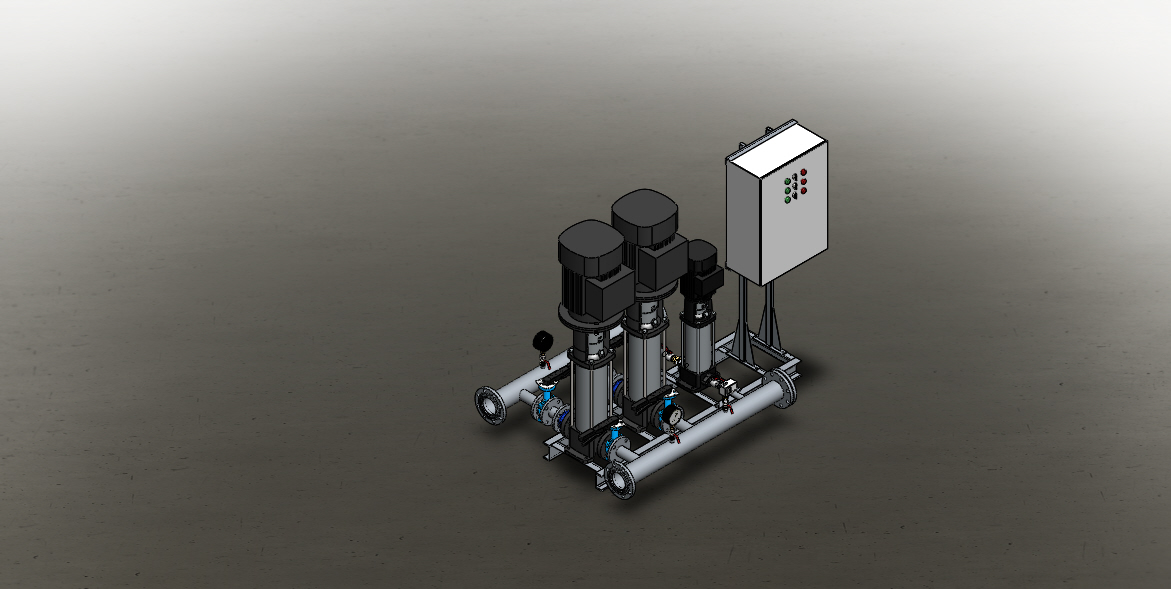 3D модель Насосная станция APSU A 2 CR15-9+JCR3-19 на базе насосов Grundfos