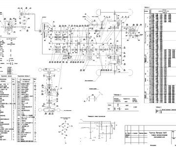 Чертеж Кинематическая схема трактора Беларус-3522