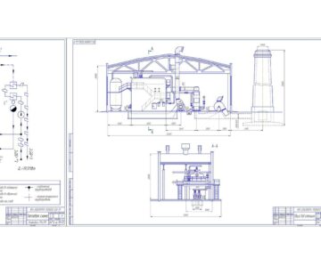 Чертеж Расчет тепловой схемы производственной котельной - производительностью 50т/ч.