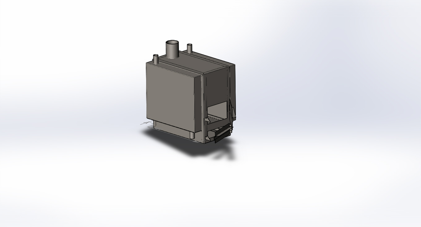 3D модель Буржуйка с водяными теплообменниками