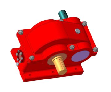 3D модель Редуктор цилиндрический горизонтальный одноступенчатый 3D