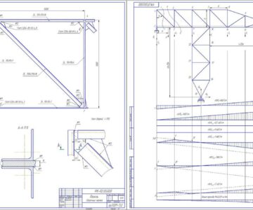 Чертеж Расчёт и проектирование плоской крановой фермы - длина конструкции l=20м