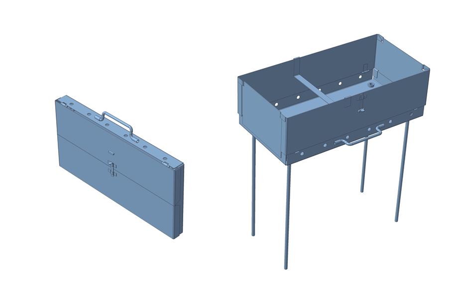 3D модель Мангал складной 260х500