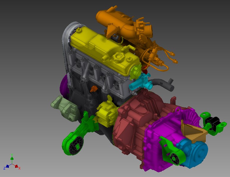 3D модель Двигатель ВАЗ-21083i (Lada Samara)