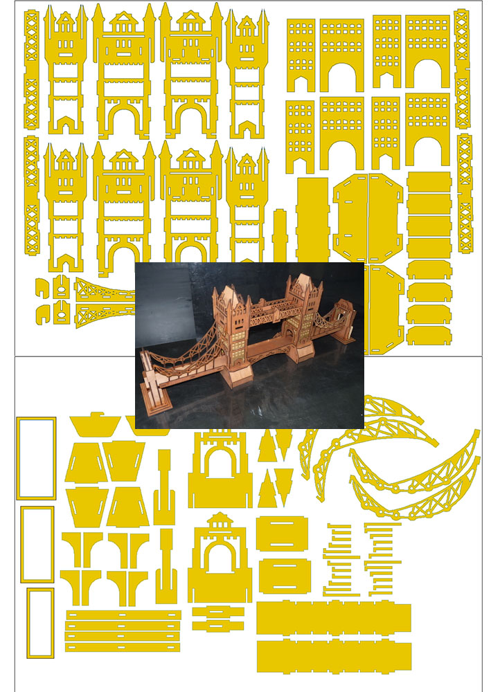 Чертеж Тауэрский мост фанера