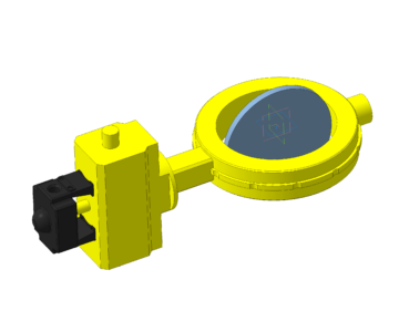 3D модель Затвор дисковый с пневмоприводом D200