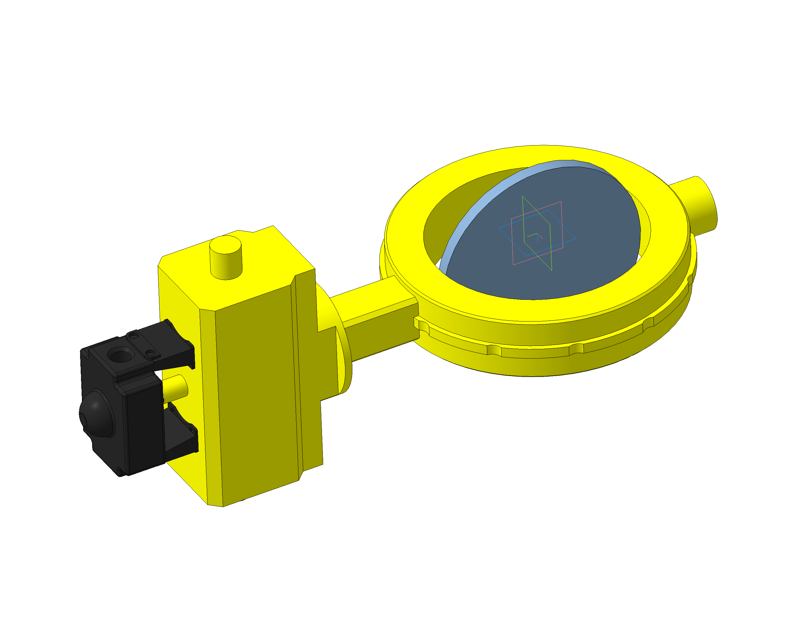 3D модель Затвор дисковый с пневмоприводом D200