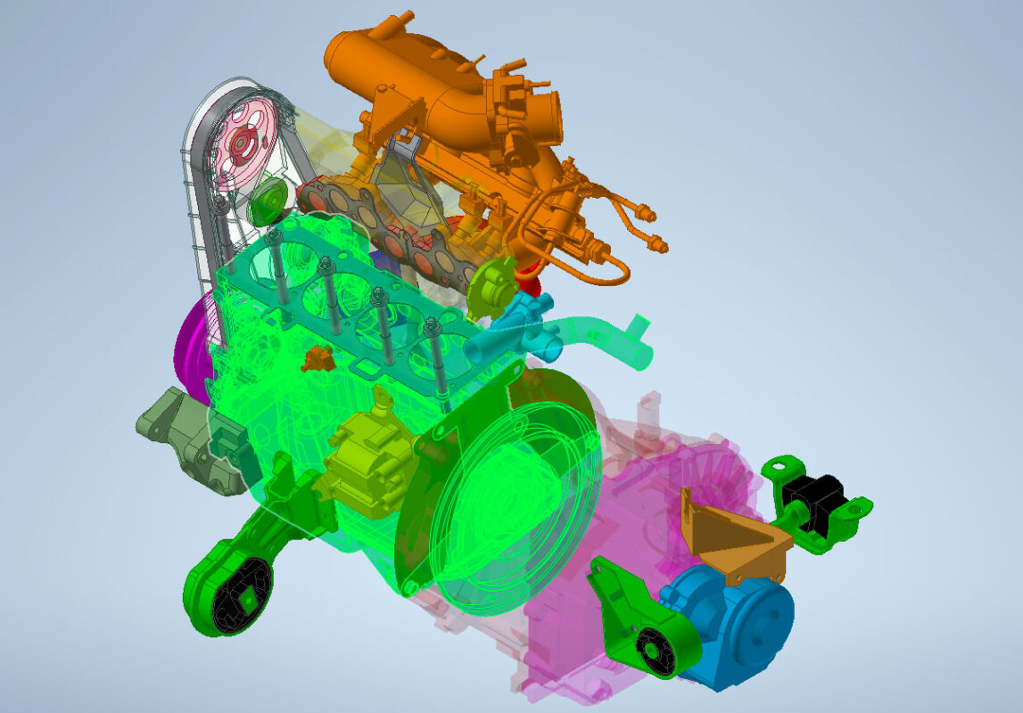 3D модель Двигатель ВАЗ-21083i (Lada Samara)