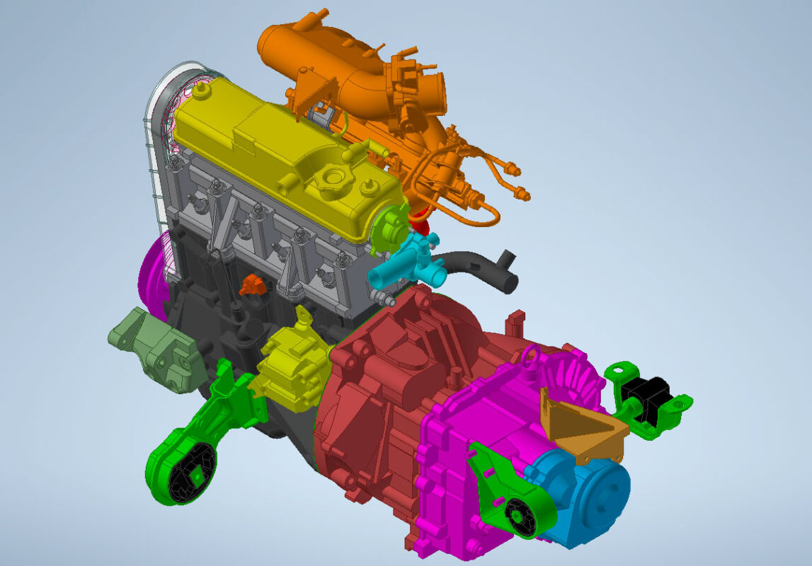 3D модель Двигатель ВАЗ-21083i (Lada Samara)