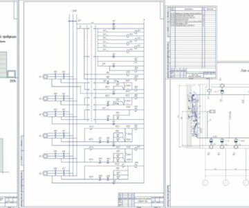 Чертеж Совершенствование системы электрификации птичника с разработкой схемы управления технологических линий