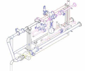 3D модель Паро-водяной модульный узел системы отопления 0,82 Гкал