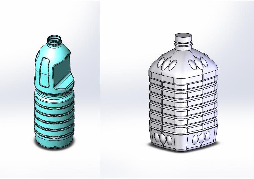 3D модель 3D модель бутылок V=2л, V=5л