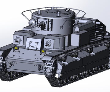3D модель Средний трехбашенный танк Т-28