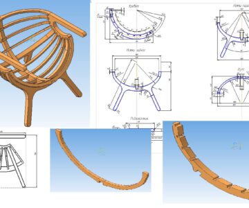 3D модель Кресло из фанеры на ножках