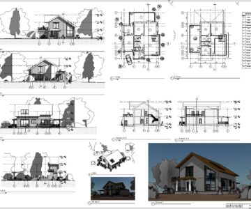 3D модель Загородный 2х этажный дом